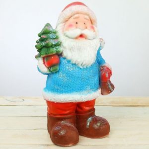 Фигура на новый год Дед мороз с ёлочкой, 40 см.