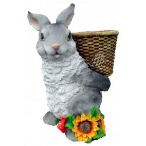 Зоокашпо для цветов Кролик с корзиной за спиной, 54х44 см.
