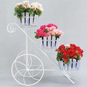 Кованая подставка для цветов Кантри арт. 21145 бел., 88х85х40 см.