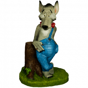 Садовая фигура мультяшный Волк у пня 82х54 см
