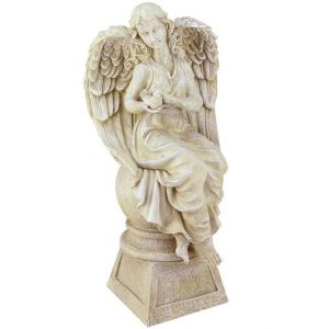 Садовая фигура Ангел-женщина на шаре, 21х43 см.