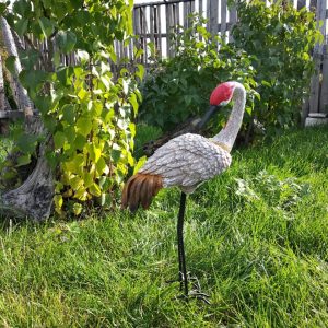 Садовая фигура Журавль с повернутой шеей на жн, 75х30 см.