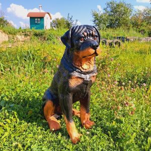 Садовая фигура Ротвейлер большой сидячий, 65х53 см.