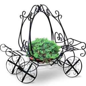 Кованая подставка для цветов садовая "Карета", 61х102х120 см.