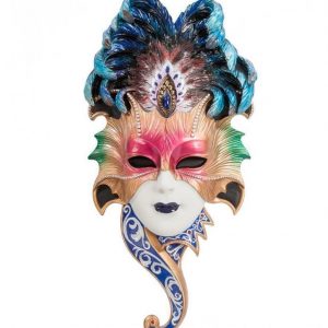 Венецианская маска для интерьера "Сова"- цветной, 28 см.