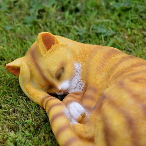 Садовая фигура Кошка спящая свернувшаяся, 29х11 см.