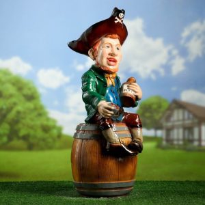 Садовая фигура Пират на бочке 75х37 см.