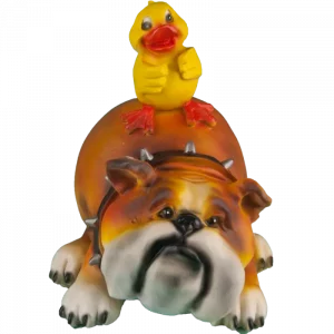 Садовая фигура Бульдог с утенком