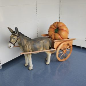 Садовая фигура Ослик с тележкой, 98х100 см.