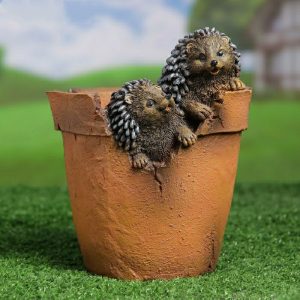 Кашпо Ежики в горшочке 20х23 см