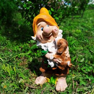 Садовая фигура Гном с собачкой 50х28 см