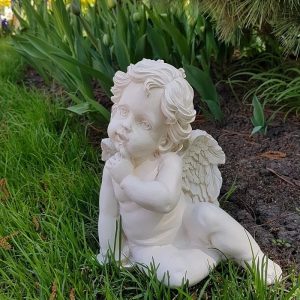 Садовая фигура Ангел думающий, 25х25 см.