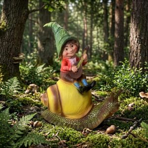 Садовая фигура Гном на улитке 30х27х15 см