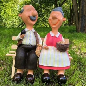 Бабка и дед на скамейки Прикольные 54х30х65 см