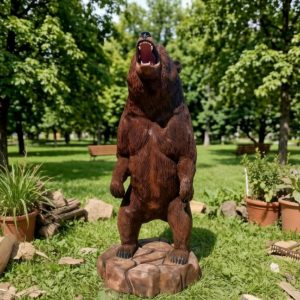 Деревянная скульптура Медведь 70х90х180 см