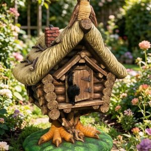 Скульптура из дерева "Избушка" 100х110х120 см